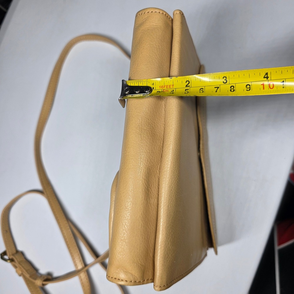 American Leather Co Tan Glove Leather Crossbody Bag Small Utility Pockets - Picture 8 of 11